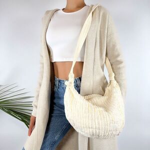 Vintage Y2K White Cottagecore Shoulder Bag Beachy Crossbody Purse